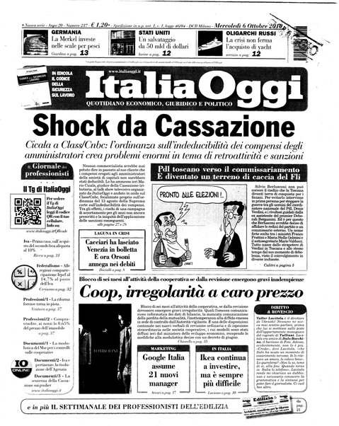 Italia oggi : quotidiano di economia finanza e politica